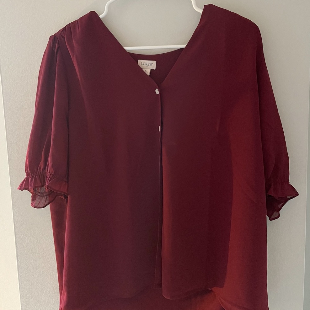 J. Crew Burgundy Blouse